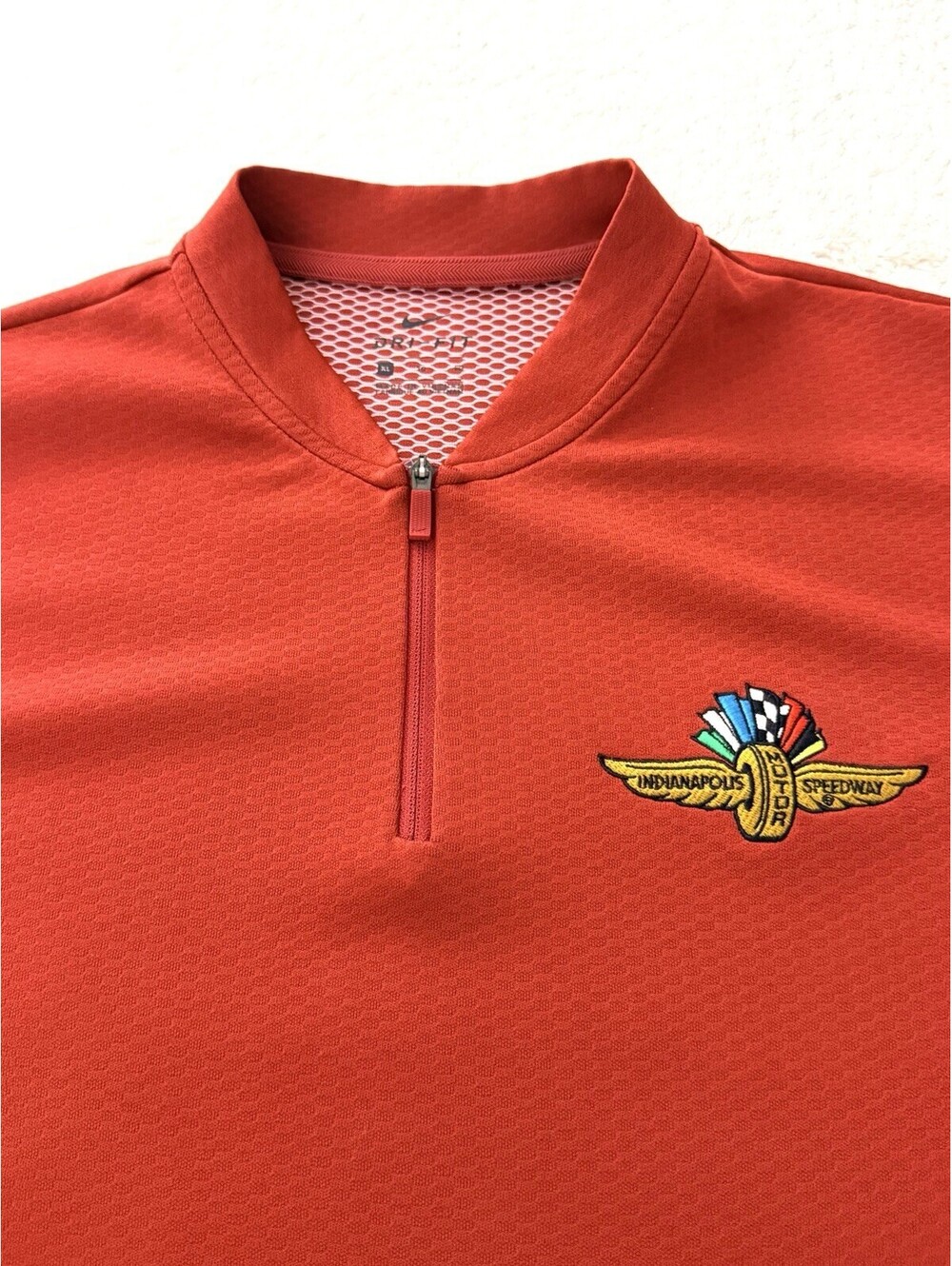 Nike Dri-FIT Indianapolis Motor Speedway 500 Men’s XL Red 1/4 Zip Shirt - Picture 2 of 9